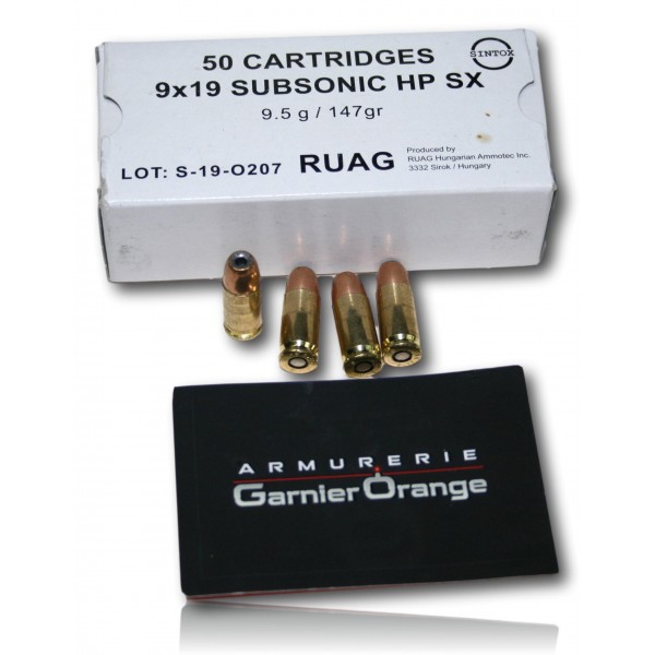 9X19 RUAG SUBSONIC 147GR HP BTE 50