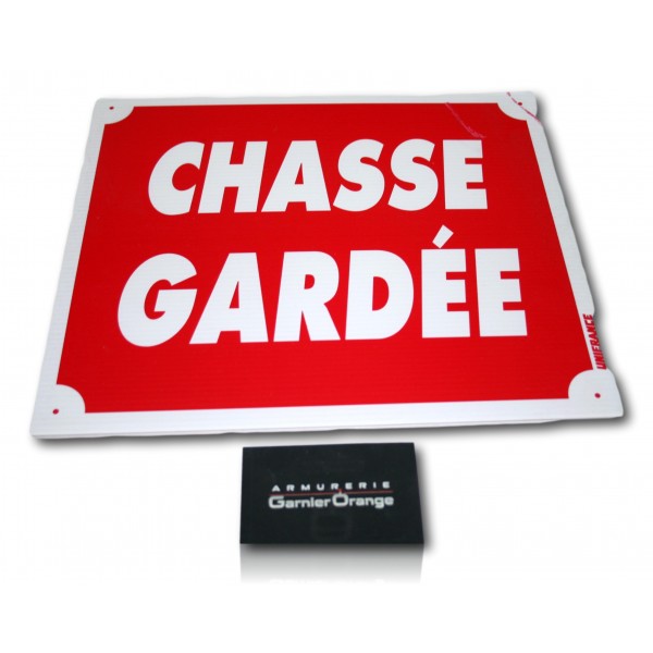 PANCARTE AKY CHASSE GARDEE 30X25CM