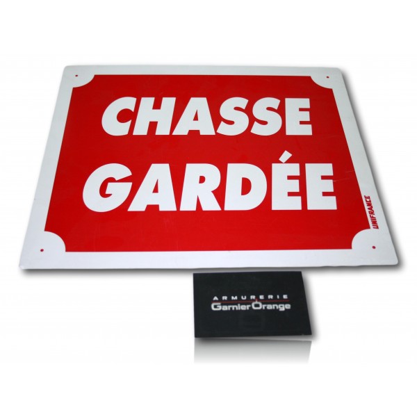PANCARTE ALU CHASSE GARDEE 30X25CM