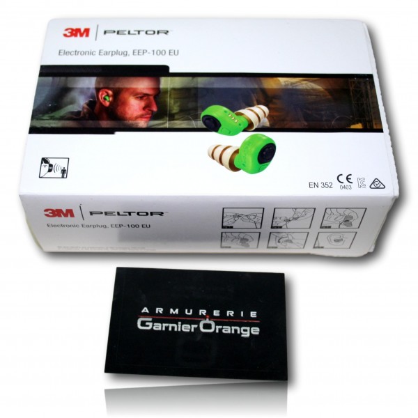 BOUCHONS OREILLES 3M PELTOR ELECTROHUNTER 100 VERT