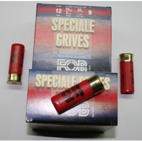 CARTOUCHE FOB SPECIAL GRIVE 32GR BOURRE JUPE PLOMBS DE 9 CAL. 12/70 X25