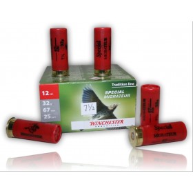 CARTOUCHE WINCHESTER SPECIAL MIGRATEUR BOURRE JUPE 32GR CAL 12/67 X25