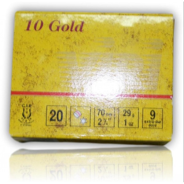 CARTOUCHE VIRI 10 GOLD 29 G BOURRE GRASSE CAL. 20/70 PLOMBS DE 9 X10