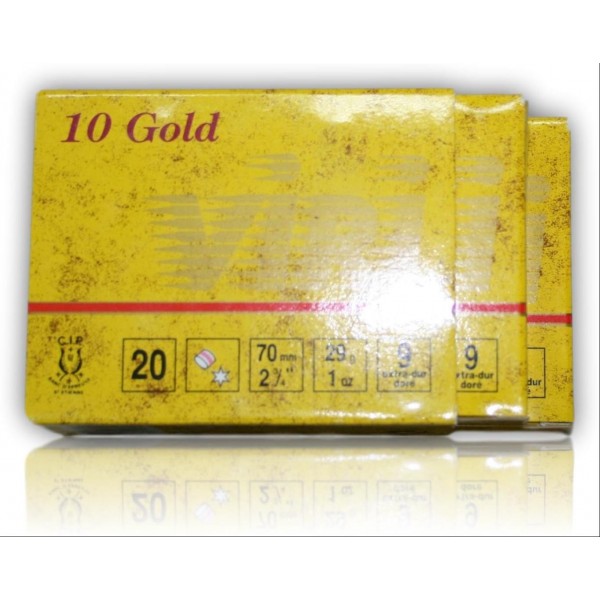 CARTOUCHE VIRI 10 GOLD 29 G BOURRE GRASSE CAL. 20/70 PLOMBS DE 9 X10