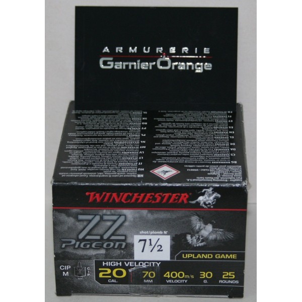 CARTOUCHE WINCHESTER 30GR BOURRE JUPE CAL. 20/70 PLOMBS DE 7.5 X25