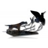 BECASSE + CHIEN METAL DECORATIF
