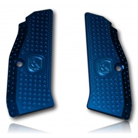 PAIRE PLAQUETTE ALU M-ARMS MONARCH 1 CZ 75 SHADOW 1 ET 2 BLEU