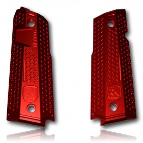 PAIRE DE PLAQUETTE ALU M-ARMS MONARCH 2 1911 ROUGE