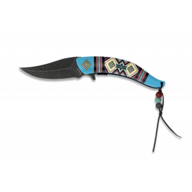 Couteau pliant FOS Indian bleu. Lame 8.8 18400-A