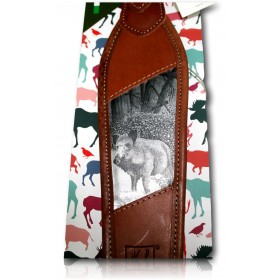BRETELLE RISERVA CUIR MOTIF SANGLIER
