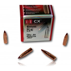 OGIVE HORNADY CX CAL 6MM 243 80GR BTE 50 243704