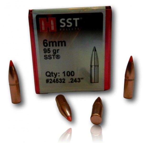OGIVE HORNADY SST 6 MM 243 95GR LOT 100 24532
