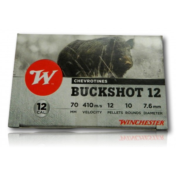 CHEVROTINE WINCHESTER BUCKSHOT 12/70 12 PELLETS BTE 10