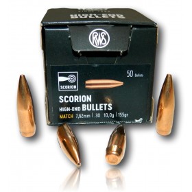OGIVE RWS SCORION CAL 308 155GR 10.0G BTE 50