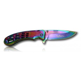COUTEAU PLIANT RAINBOW TOILE D'ARAIGNEE LAME 7CM 18183-A