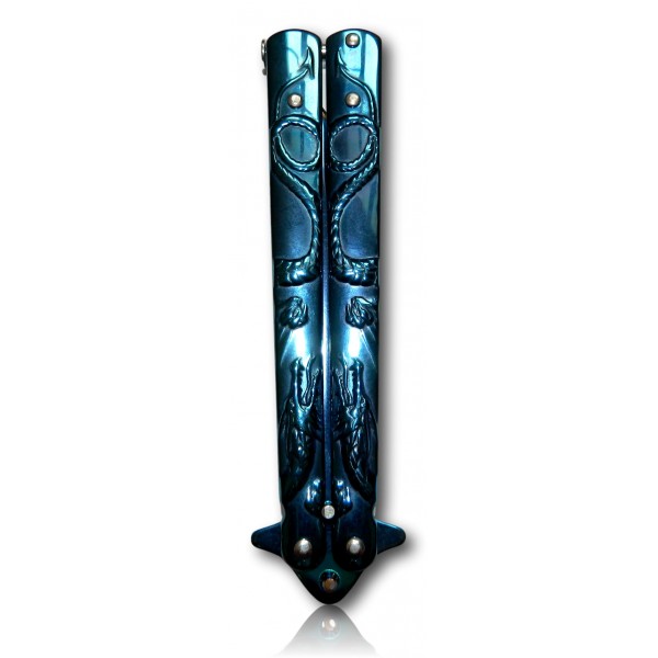 COUTEAU PAPILLON RAINBLUE LAME 10CM 02185