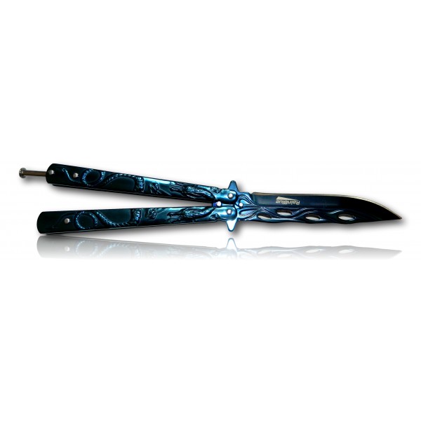 COUTEAU PAPILLON RAINBLUE LAME 10CM 02185