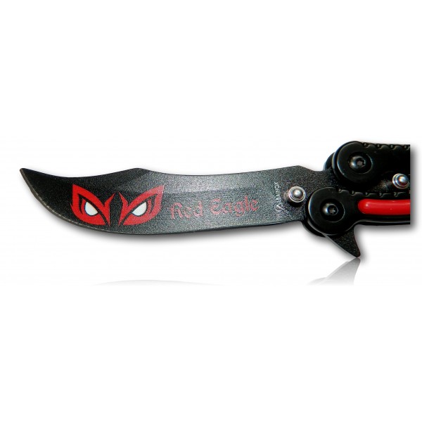 COUTEAU PAPILLON RED EAGLE ALBAINOX LAME 10.20CM 02197