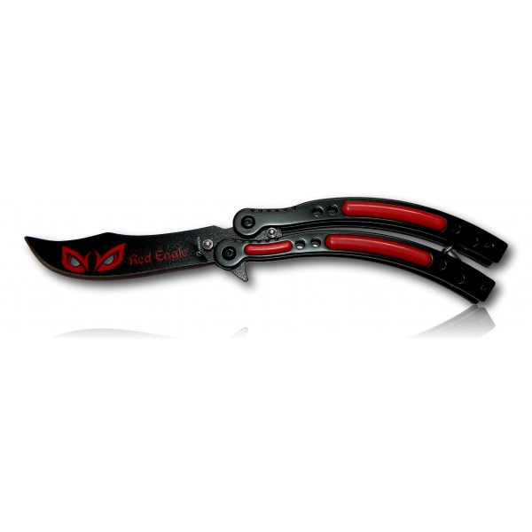 COUTEAU PAPILLON RED EAGLE ALBAINOX LAME 10.20CM 02197