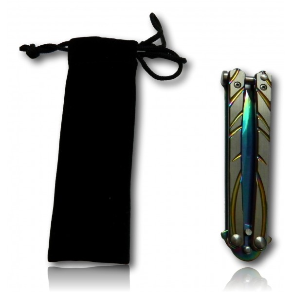 COUTEAU PAPILLON RAINBOW LAME 7.8CM 02147