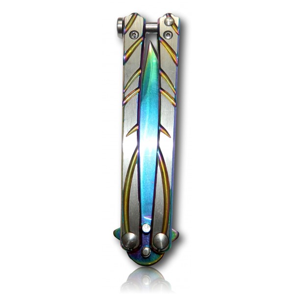 COUTEAU PAPILLON RAINBOW LAME 7.8CM 02147