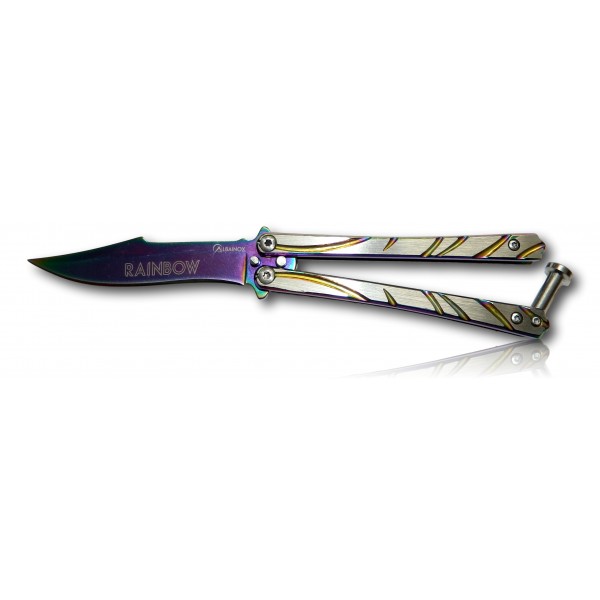 COUTEAU PAPILLON RAINBOW LAME 7.8CM 02147