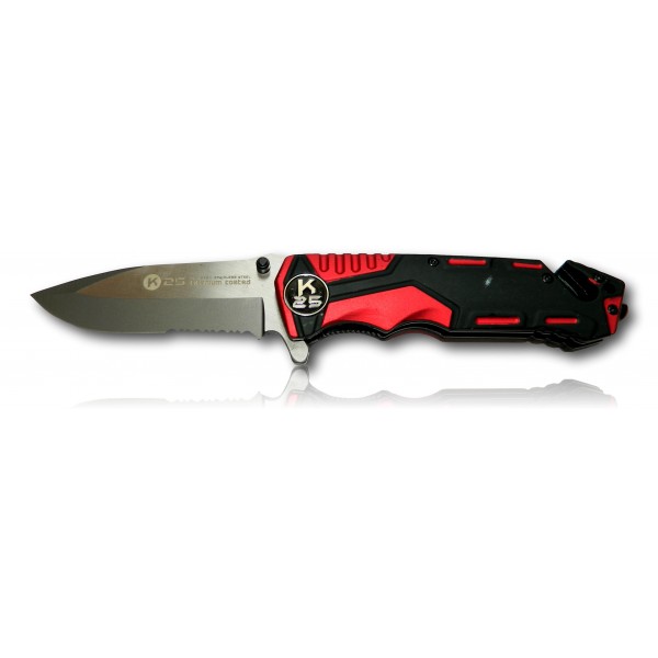 COUTEAU PLIANT K25 ROUGE/NOIR. LAME 9.2 19653