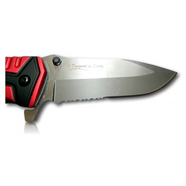 COUTEAU PLIANT K25 ROUGE/NOIR. LAME 9.2 19653