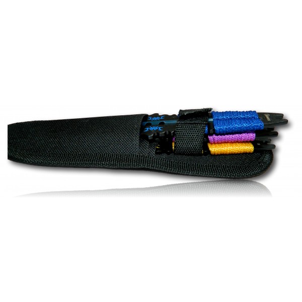 SET 3 COUTEAUX A LANCER ALBAINOX NOIR AVEC CORDE + ETUIT LAME 10CM 32036