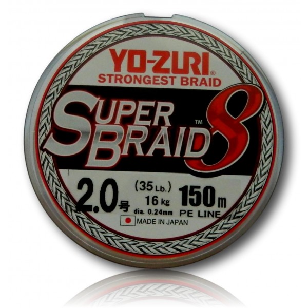 TRESSE YO-ZURI SUPERBRAID 8X 2.0 ARGENT 150M