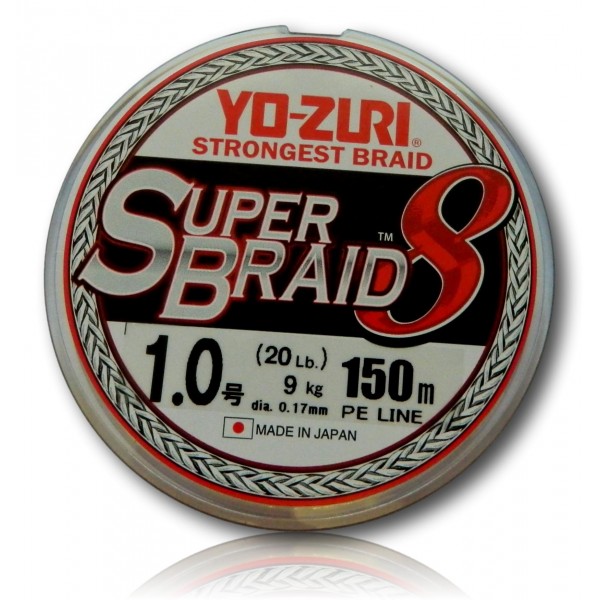 TRESSE YO-ZURI SUPERBRAID 8X - 1.0  ARGENT - 150 M