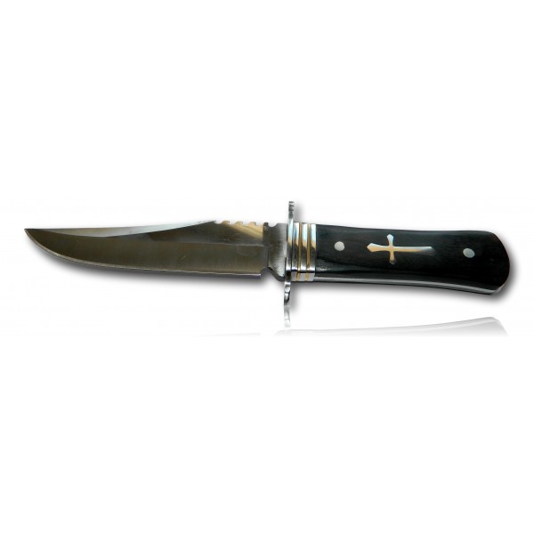 COUTEAU TEMPLIER LAME 16CM MANCHE NOIR ET CROIX 987