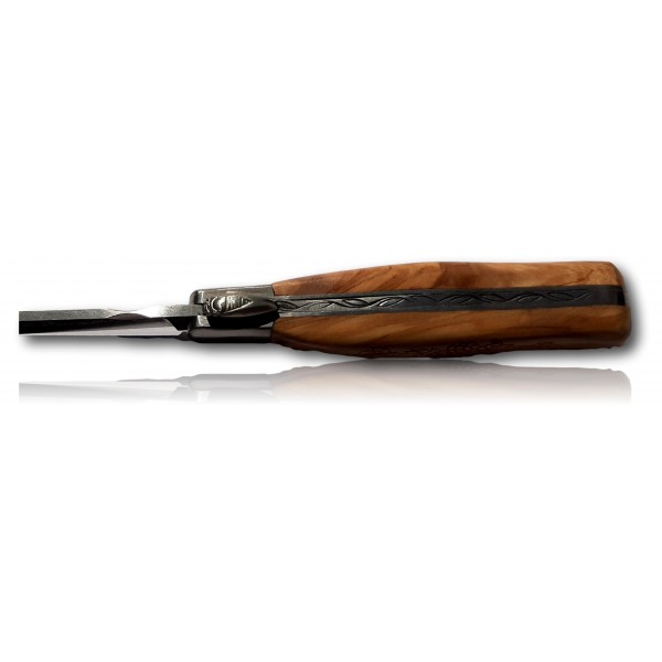 COUTEAU PROVENCAL 12CM OLIVIER GRAVURE VIGNE 392352