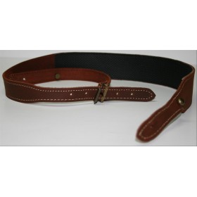 BRETELLE CARABINE CUIR VIEILLI COUSU + ANTI DERAPANT
