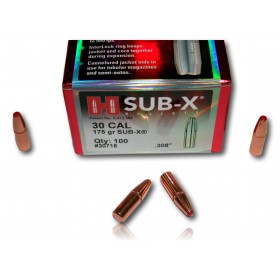 OGIVE HORNADY SUB-X CAL 30 308 175GR BTE 100 30718