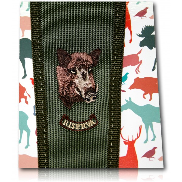 BRETELE RISERVA CARABINE CORDURA VERT TETE SANGLIER