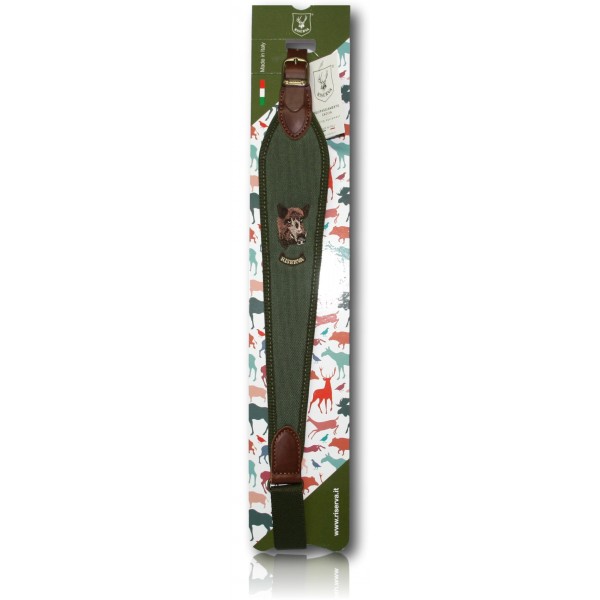 BRETELE RISERVA CARABINE CORDURA VERT TETE SANGLIER