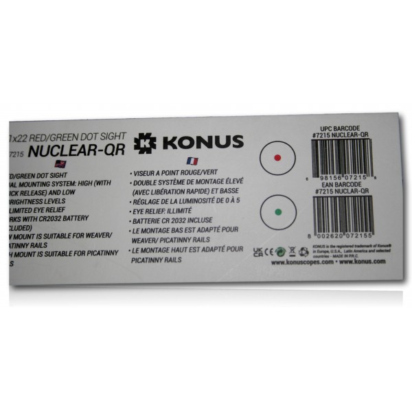 POINT ROUGE KONUS SIGAHT PRO NUCLEAR 1X22 3MOA