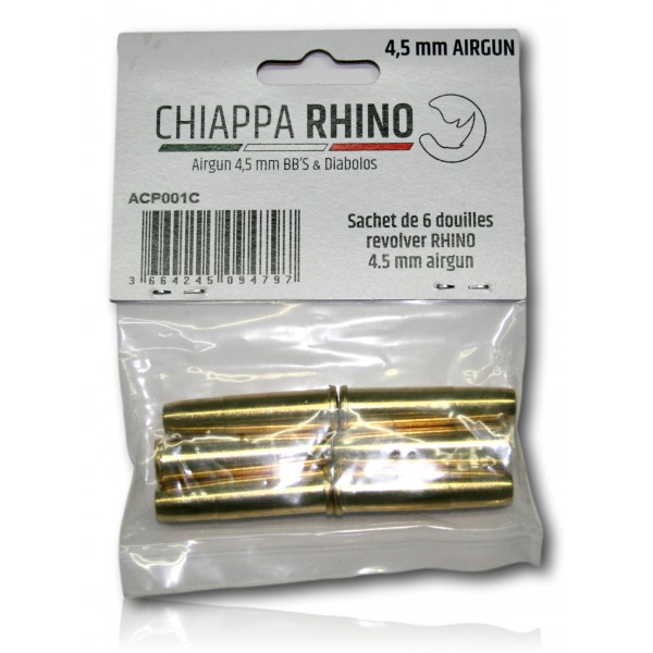 PACK DE 6 DOUILLES 4,5MM BBS/ PLOMBS PLATS POUR RHINO CO2