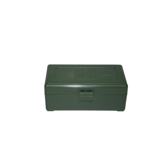 BOITE DE RANGEMENT VERTE 50 MUNITIONS CAL357