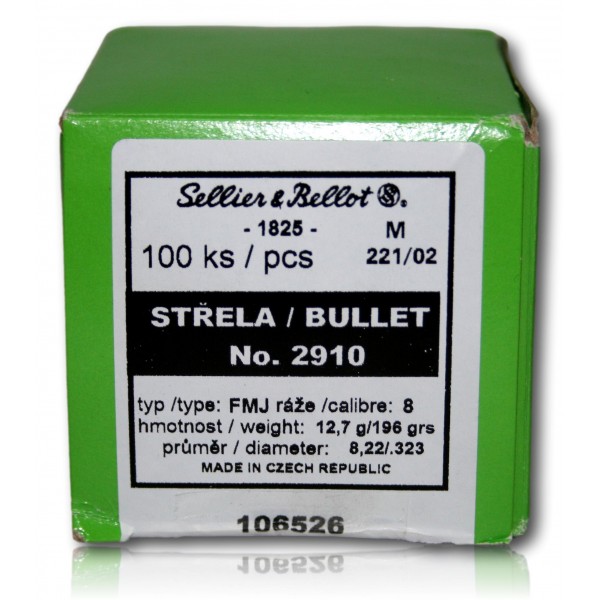 OGIVES Sellier & Bellot 8MM FMJ 12.7G BTE 100