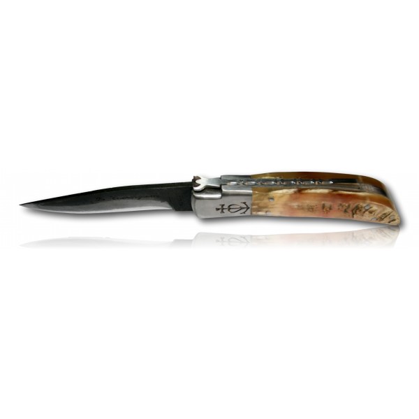 COUTEAU CAMARGUAIS N°12 BRUT DE TREMPE CORNE 0021