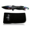 COUTEAU THIRD NOIR 12,5CM ARC-EN-CIEL INOX + ETUI