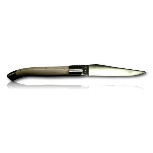 COUTEAU LAGUIOLE EN AUBRAC 12CM INOX 2 MITRES OS DE VACHE