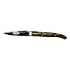 COUTEAU LAGUIOLE EN AUBRAC 12CM INOX 2 MITRES PAILLETES DOREE
