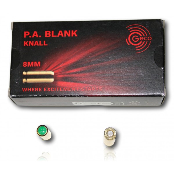 MUNITIONS GECO CAL. 8MM A BLANC X50 POUR PISTOLET