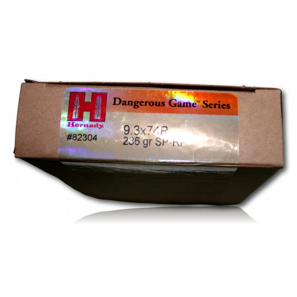 MUNITIONS HORNADY DANGEROUS GAME SERIES CAL 9.3X74R 286GR SP-RP