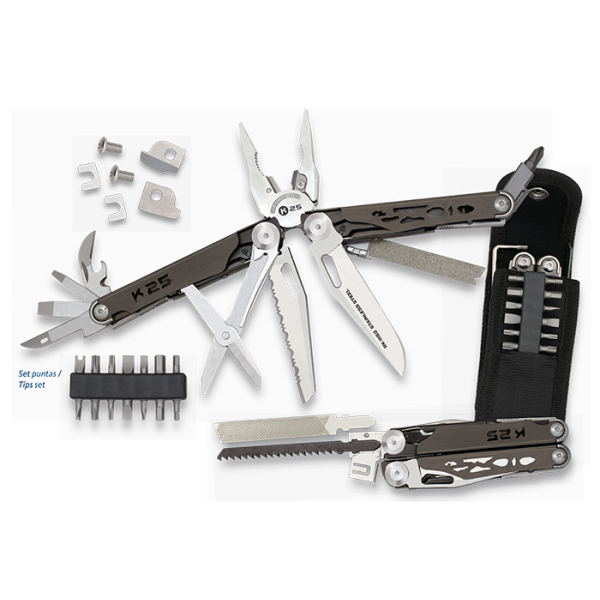 PINCE K25 COTES TITANE.14 EMBOUTS INTERC - 11152