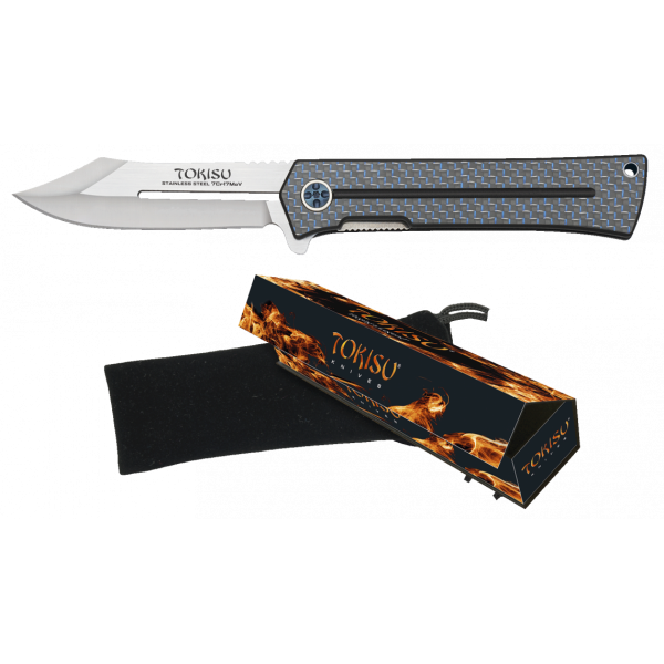COUTEAU PL. TOKISU CNC/G10/FIB. CARBONE LAME 8.8CM - 18773