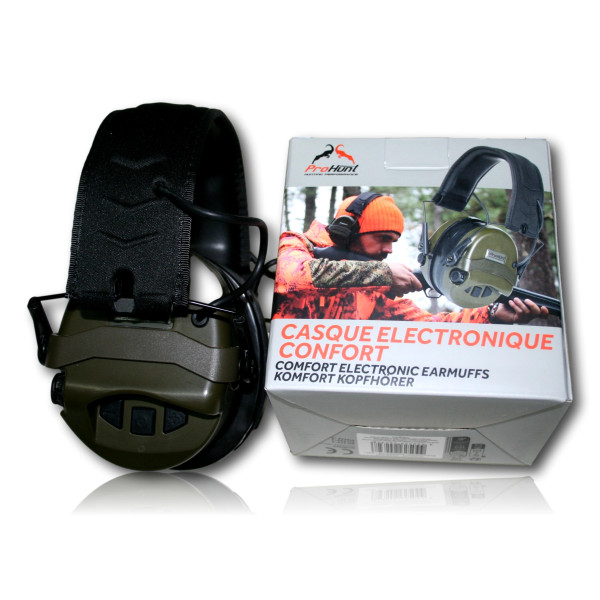 CASQUE ELECTRONIQUE COMFORT VERT PROHUNT